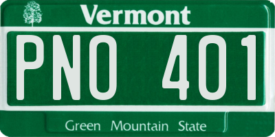 VT license plate PNO401