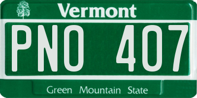 VT license plate PNO407