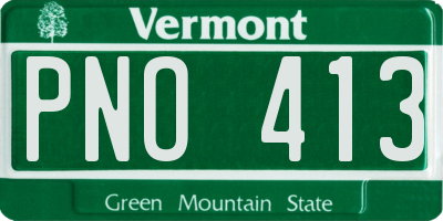 VT license plate PNO413