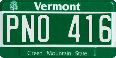 VT license plate PNO416