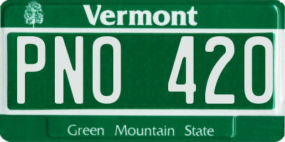 VT license plate PNO420