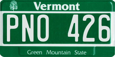 VT license plate PNO426
