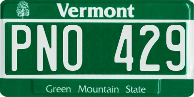 VT license plate PNO429