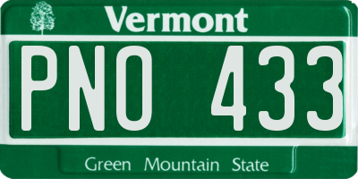 VT license plate PNO433