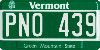 VT license plate PNO439