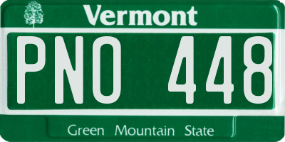 VT license plate PNO448