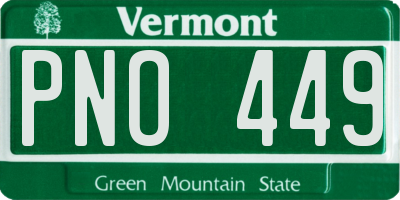 VT license plate PNO449