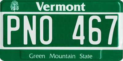 VT license plate PNO467