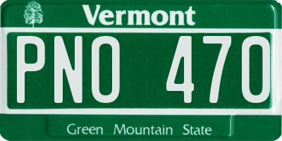 VT license plate PNO470