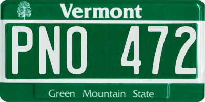 VT license plate PNO472