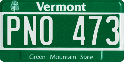 VT license plate PNO473