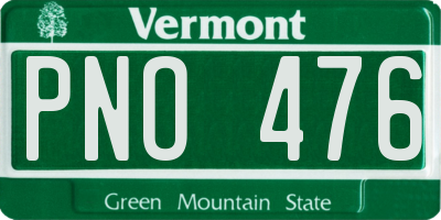 VT license plate PNO476