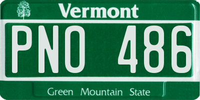 VT license plate PNO486