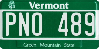 VT license plate PNO489
