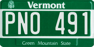 VT license plate PNO491