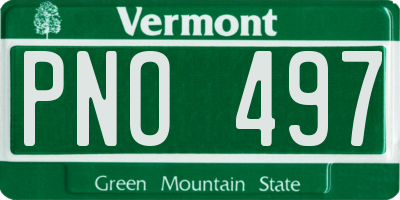 VT license plate PNO497