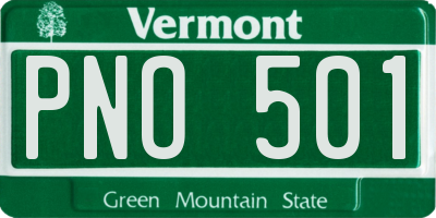 VT license plate PNO501