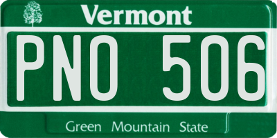 VT license plate PNO506