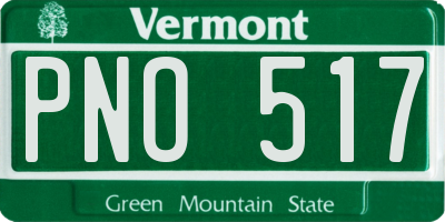 VT license plate PNO517