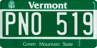 VT license plate PNO519