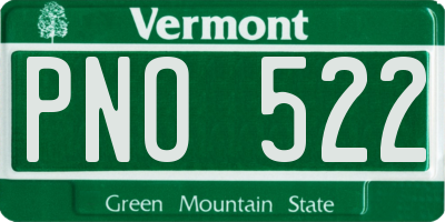 VT license plate PNO522