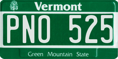VT license plate PNO525