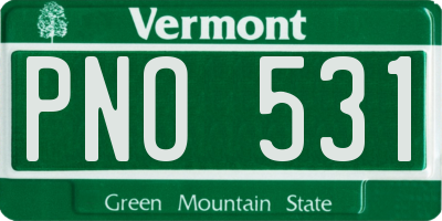 VT license plate PNO531