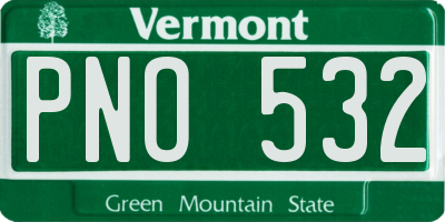 VT license plate PNO532
