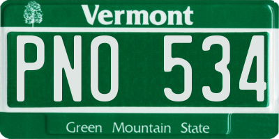 VT license plate PNO534