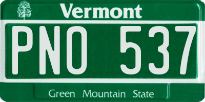 VT license plate PNO537