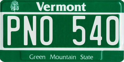 VT license plate PNO540