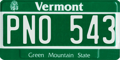 VT license plate PNO543