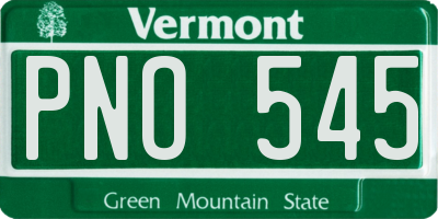 VT license plate PNO545
