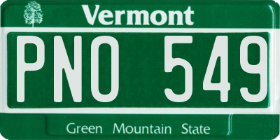 VT license plate PNO549