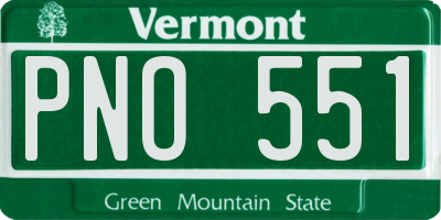 VT license plate PNO551