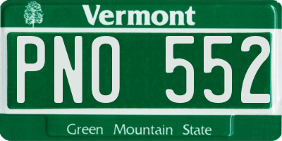 VT license plate PNO552