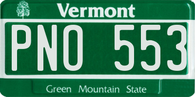 VT license plate PNO553