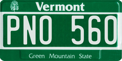 VT license plate PNO560