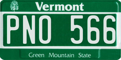 VT license plate PNO566
