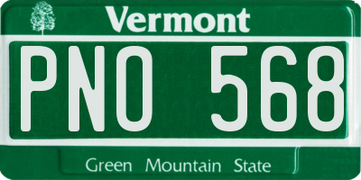 VT license plate PNO568