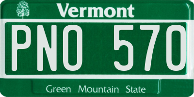 VT license plate PNO570