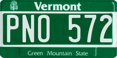 VT license plate PNO572