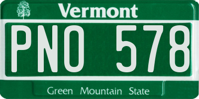 VT license plate PNO578