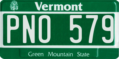 VT license plate PNO579