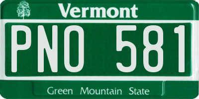 VT license plate PNO581