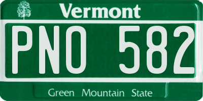 VT license plate PNO582