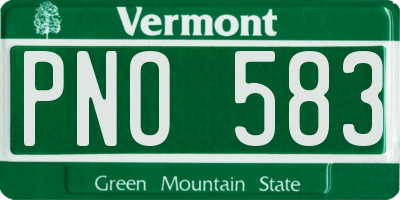 VT license plate PNO583