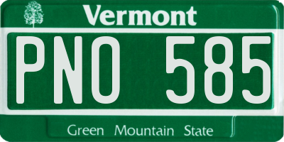 VT license plate PNO585