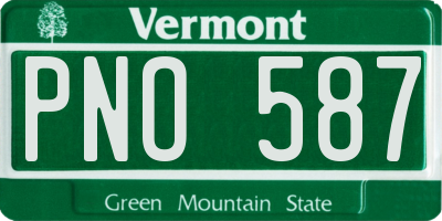 VT license plate PNO587