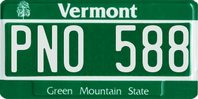 VT license plate PNO588